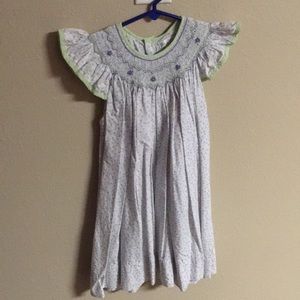 Petit Ami Smocked Floral Green Purple Dress 4T